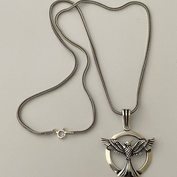 Unisex 925 silver eagle necklace with 29.75” thick chain - Picture 4 of 6